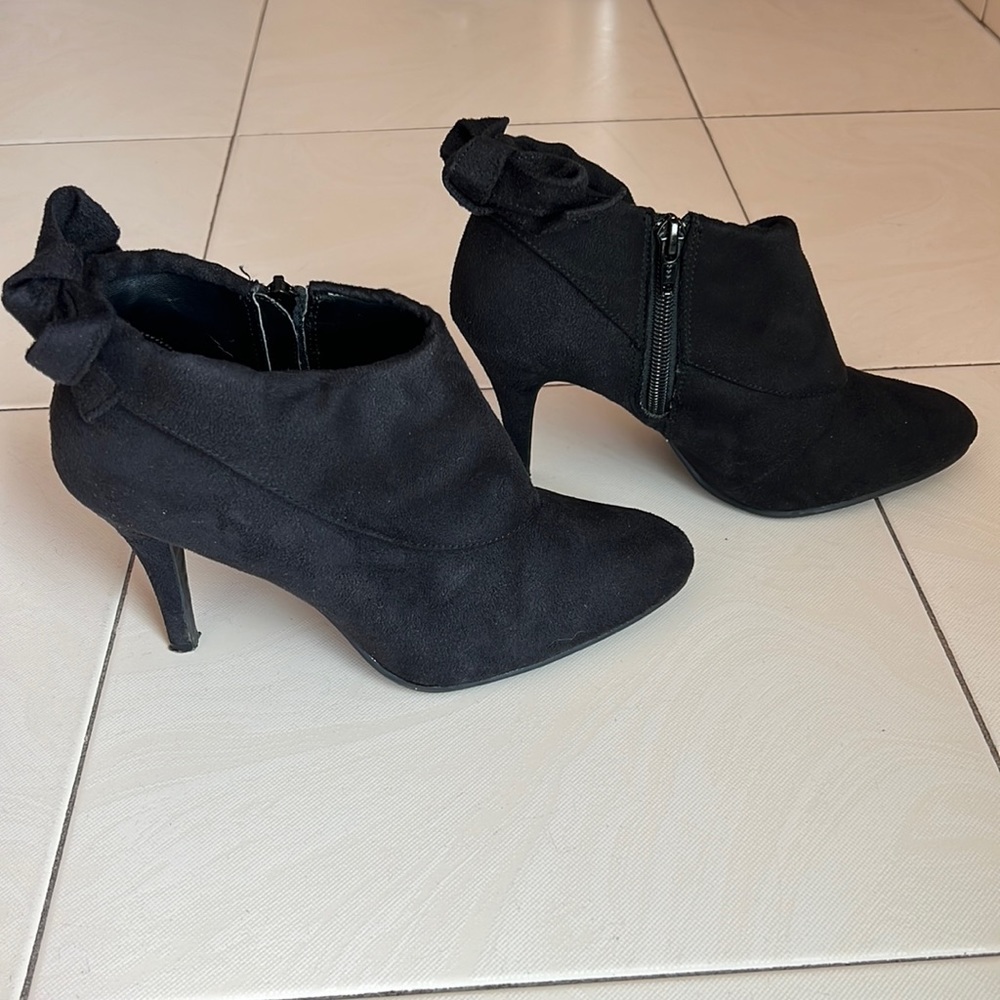 Black suede booties